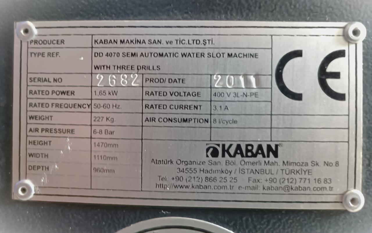 KABAN DD 4070 Полуавтоматический трехфрезерный станок для водоотливов (Б/У оборудование)