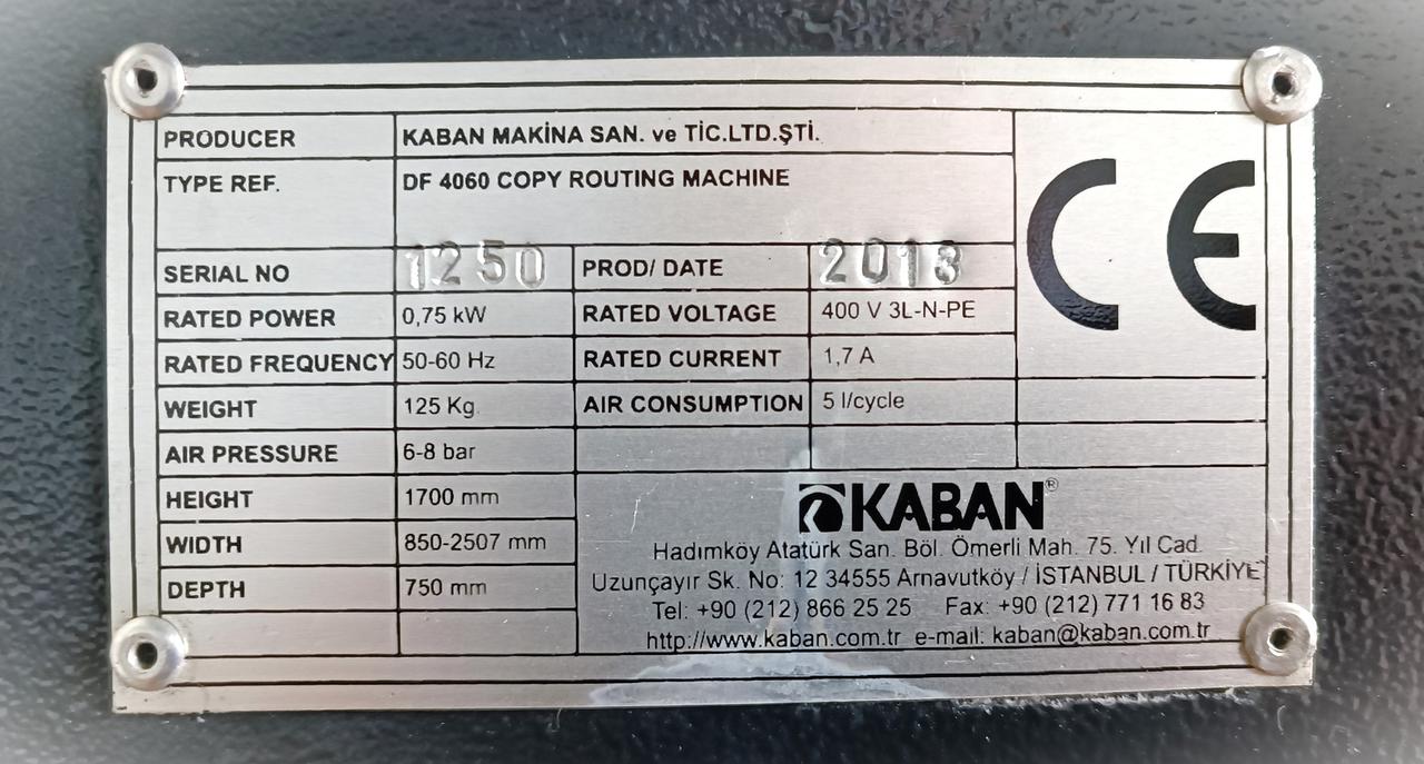 KABAN DF 4060 Механический копировально-фрезерный станок для алюминиевых окон (Б/У оборудование)