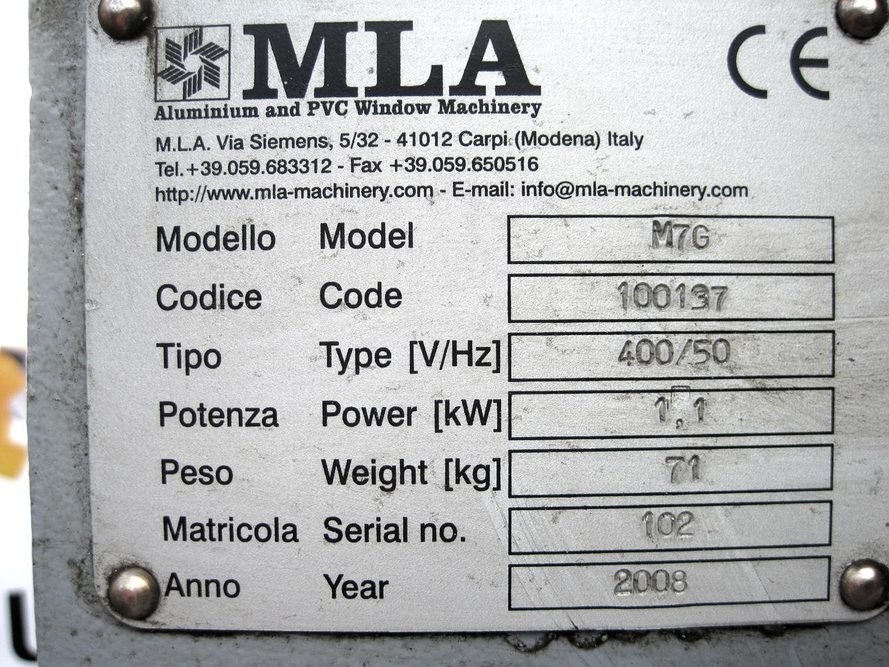 MLA M7G Станок для фрезерования импоста (Б/У оборудование)