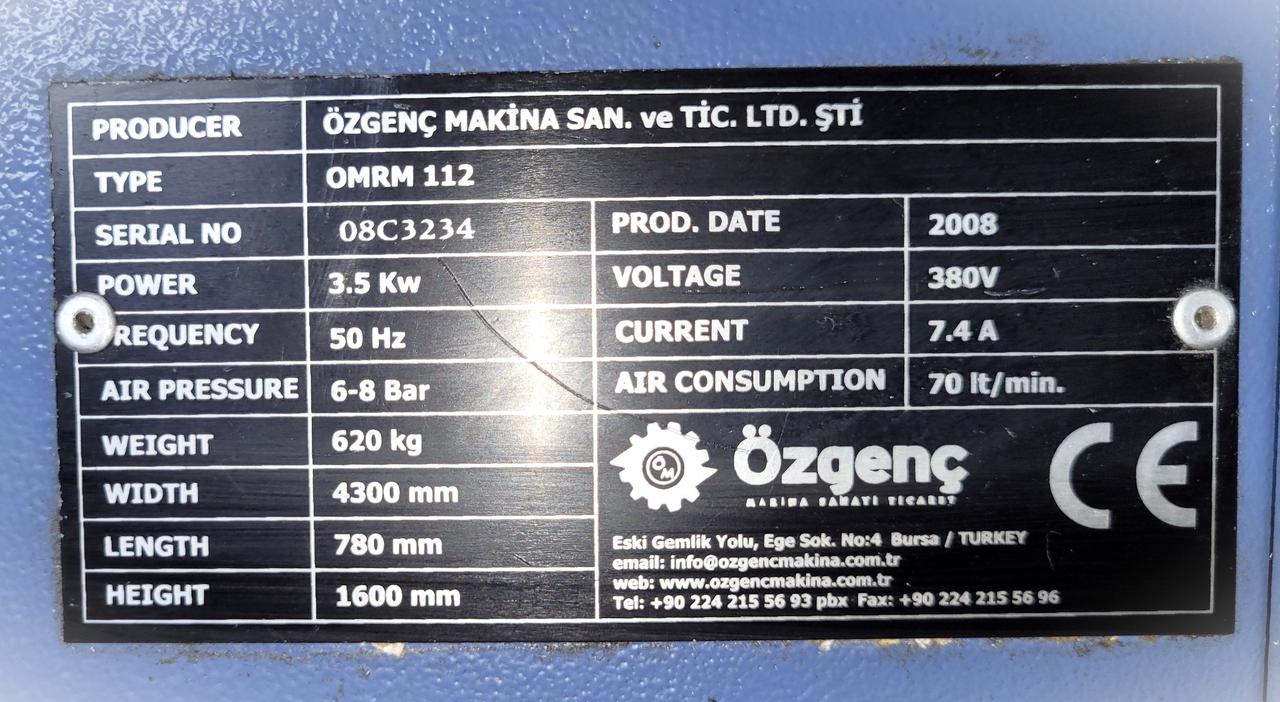 OZGENC OMRM 112 Двухголовая сварочная машина для пластиковых окон (Б/У оборудование)
