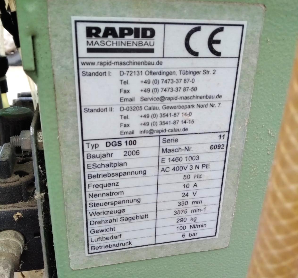 RAPID DGS 100 Двухголовочная усорезная пила для распила ПВХ профилей (Б/У оборудование)