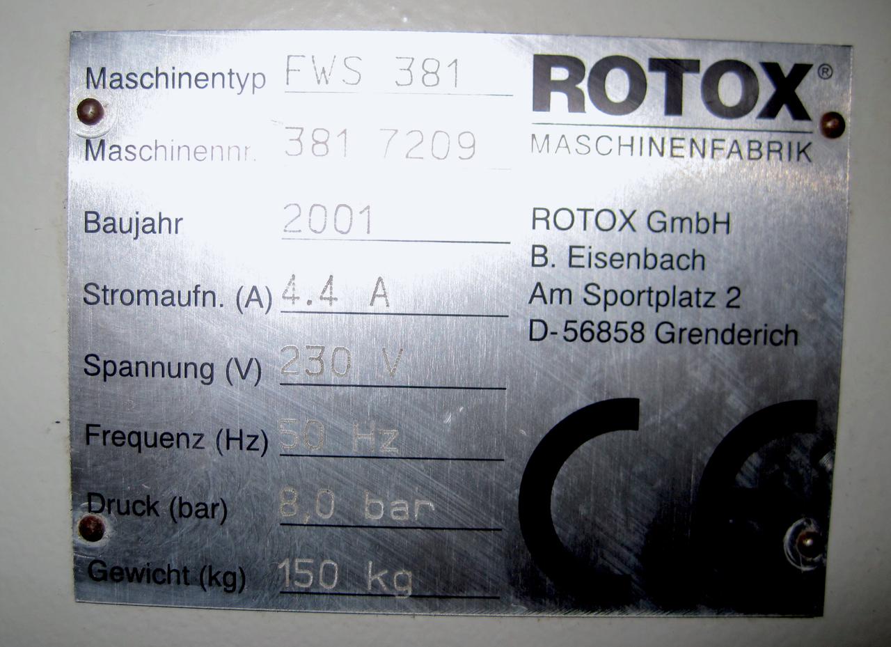 ROTOX FWS 381 Автоматический станок для фрезерования дренажных каналов (Б/У оборудование)