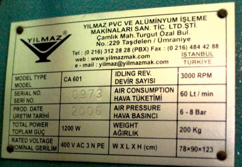 Yilmaz CA 601 Углозачистной станок 