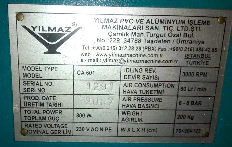 YILMAZ CA 601 Углозачистной станок для окон ПВХ (Б/У оборудование)