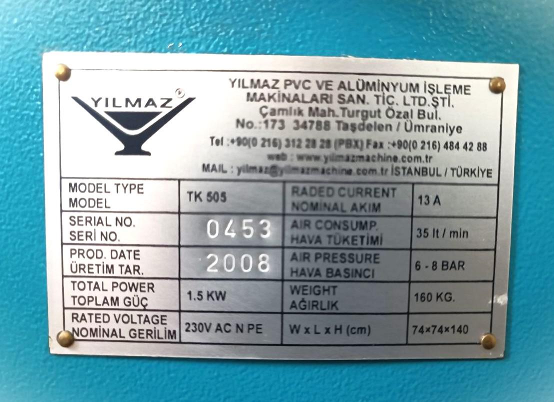 YILMAZ TK 505 Одноголовочная сварочная машина для пластиковых окон с нулевым швом (Б/У оборудование)