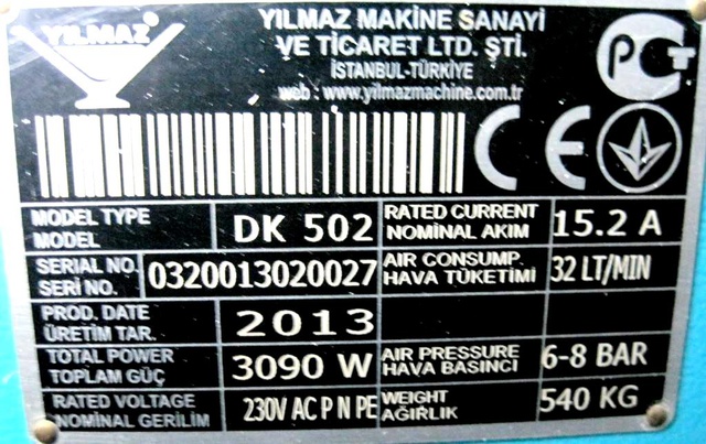 YILMAZ DK 502 Автоматический двухголовый сварочный станок 