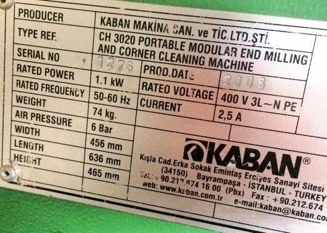 KABAN CH 3020 Портативный станок для зачистки углов и фрезеровки импоста 