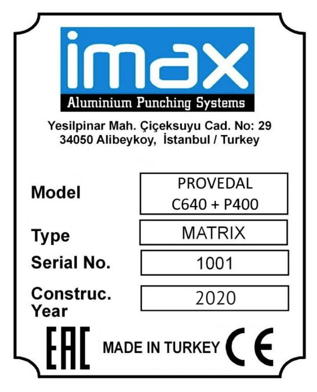 IMAX PROVEDAL C-640 + 30X + P400 Вырубной пресс по алюминию — оборудование  для раздвижных и распашных конструкций профильной системы Provedal (Новое оборудование)