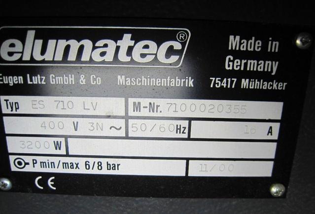 ELUMATEC ES 710 LV Одноголовочный сварочный станок для окон ПВХ 